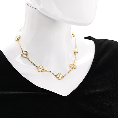 Van Cleef & Arpels 18K Yellow Gold 10 Motifs Guilloche Vintage Alhambra Necklace 2 of 7