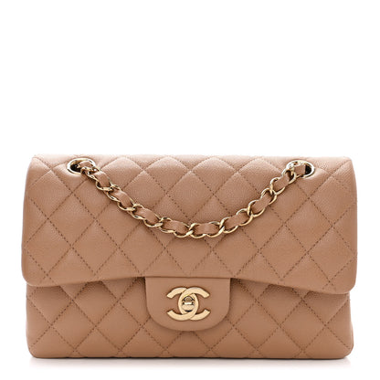 Chanel Caviar Quilted Small Double Flap Dark Beige 1 of 13