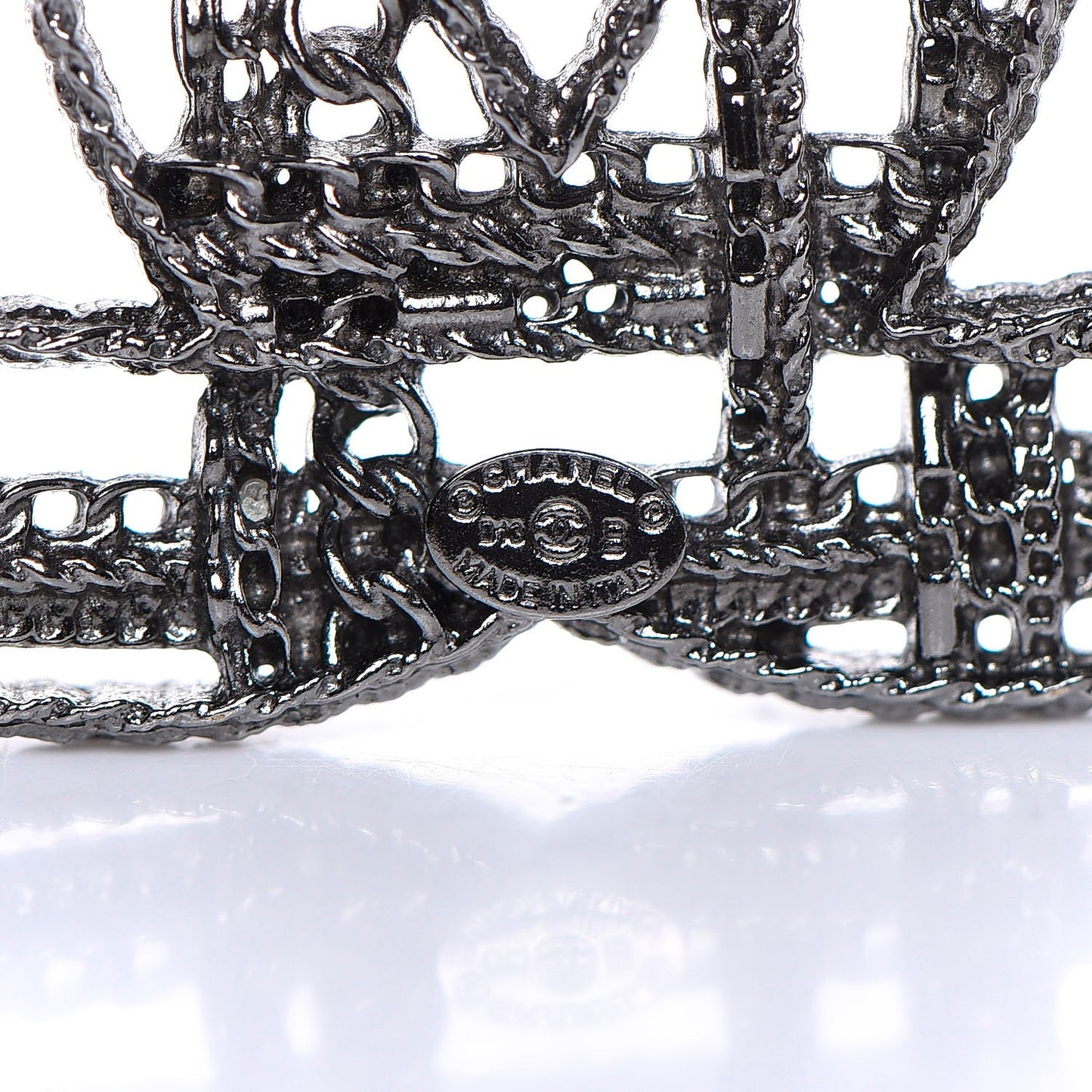 Ruthenium Chain CC Brooch