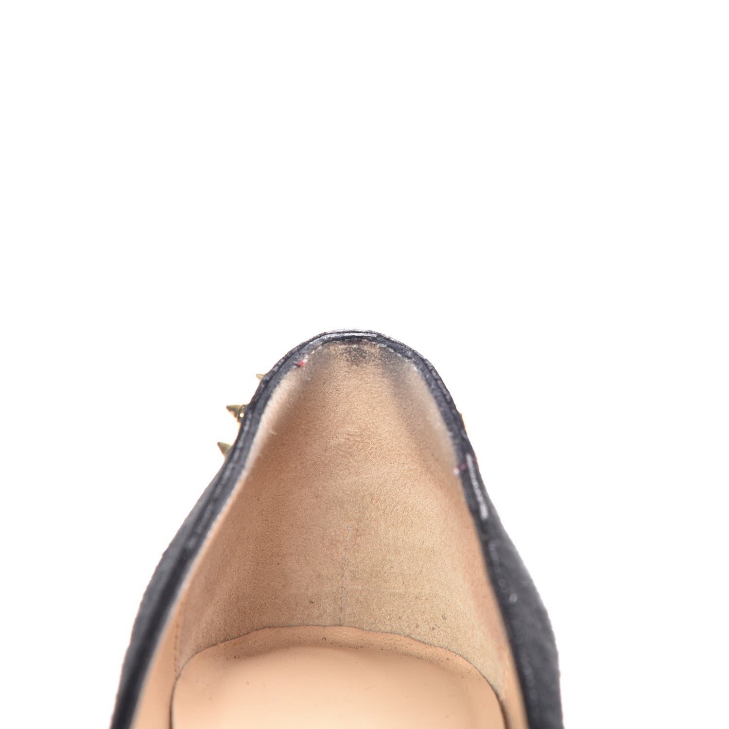 Christian Louboutin Suede Spiked Zappa 100 Pumps 35 Black Gold 9 of 18