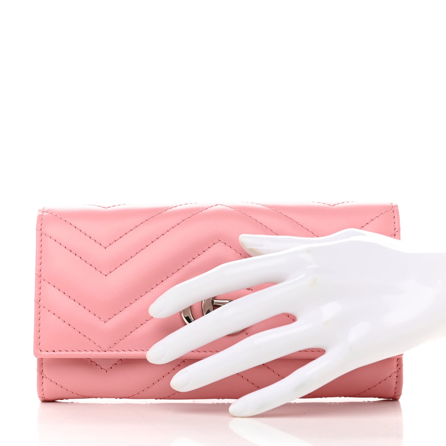 Calfskin Matelasse GG Marmont Continental Wallet Wild Rose