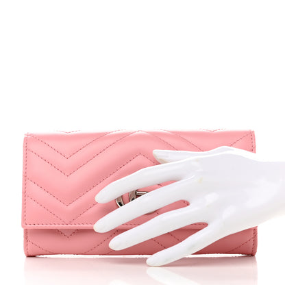 Gucci Calfskin Matelasse GG Marmont Continental Wallet Wild Rose 2 of 8
