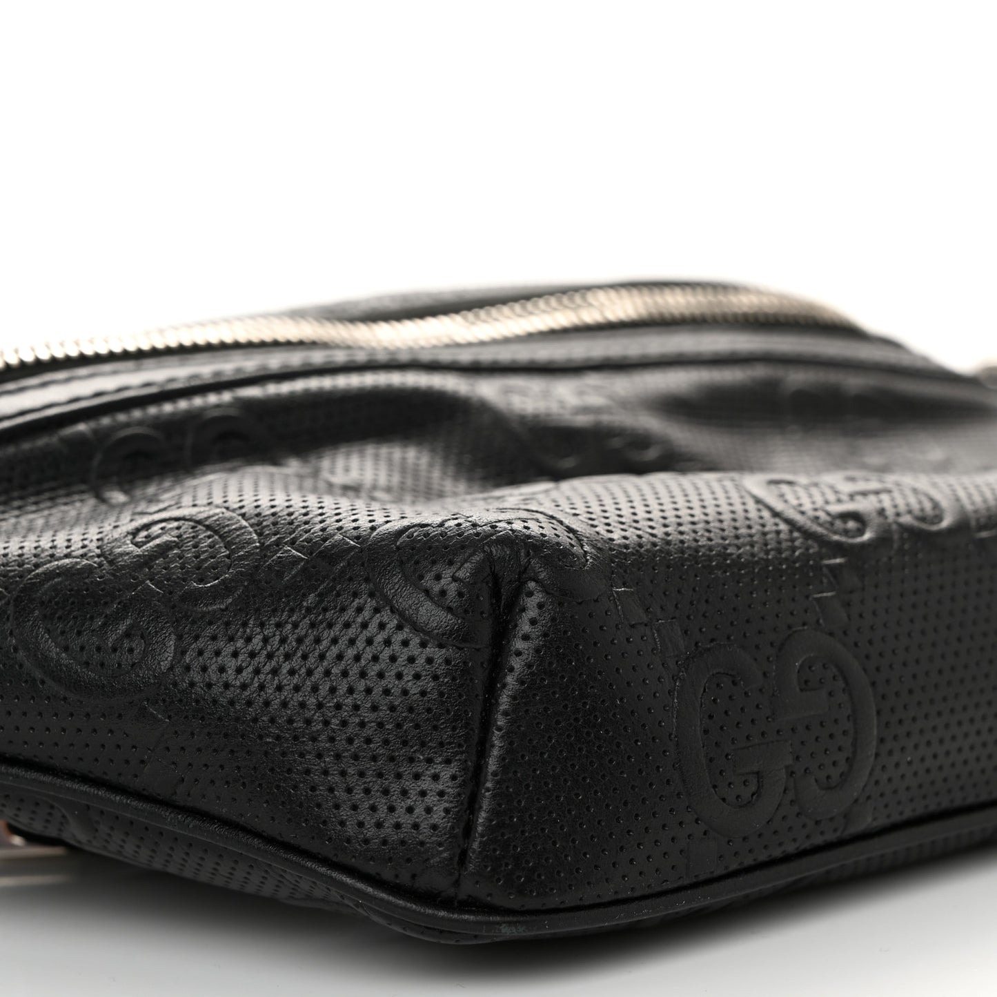 Calfskin GG Tennis Embossed Belt Bag Black