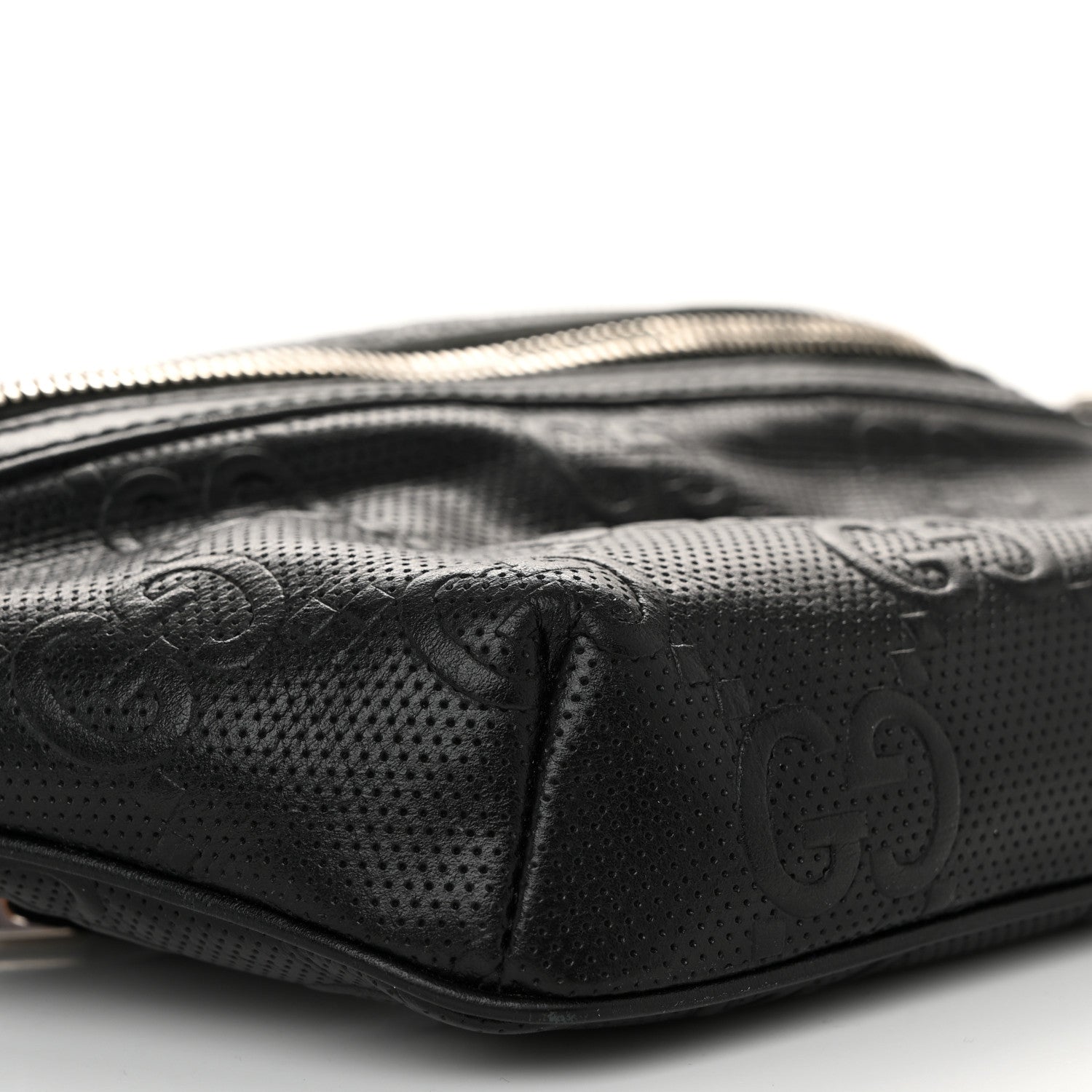 Gucci Calfskin GG Tennis Embossed Belt Bag Black 9 of 10