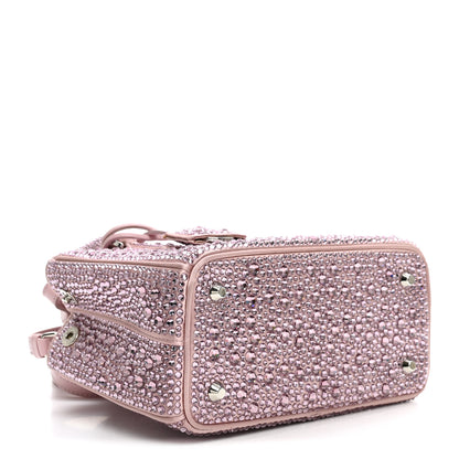 Prada Satin Crystal Mini Galleria Double Zip Tote Alabastro 4 of 11
