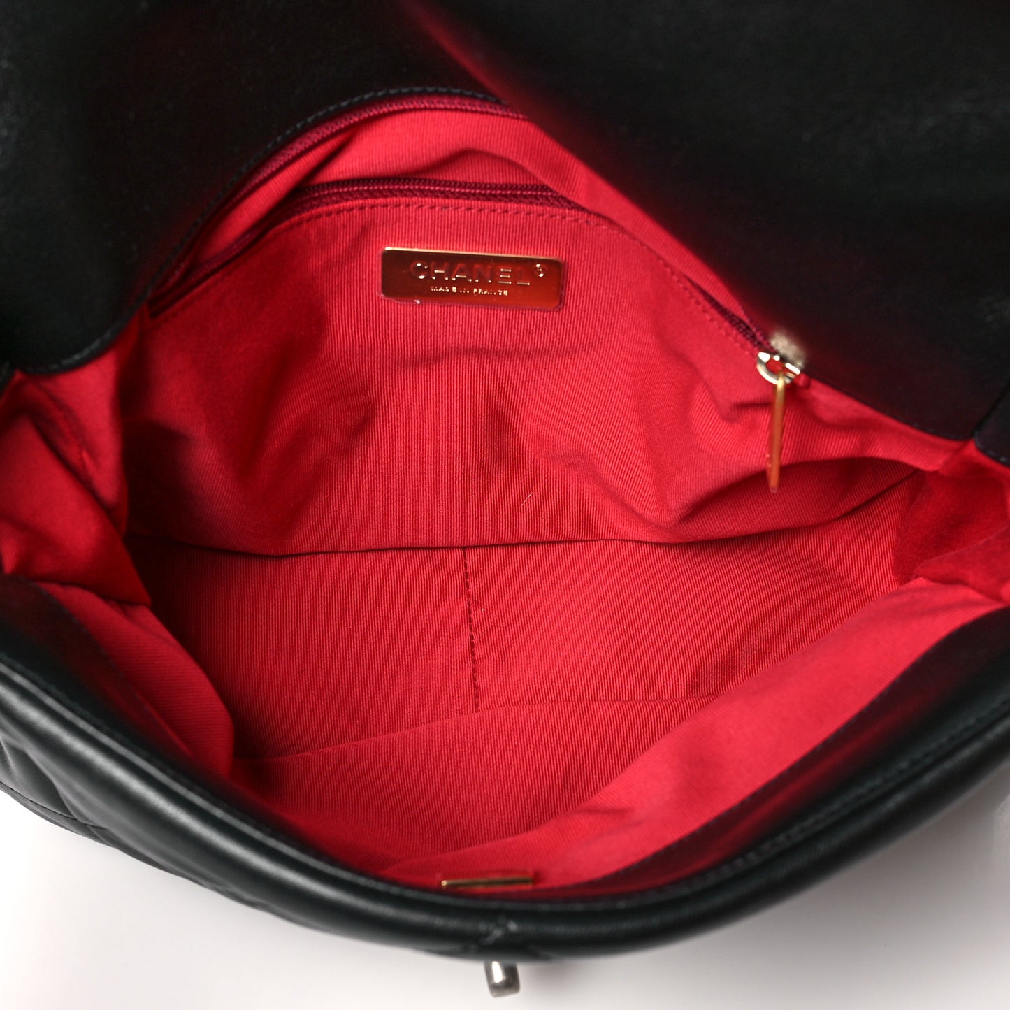 Lambskin Quilted Large Chanel 19 Flap Black
