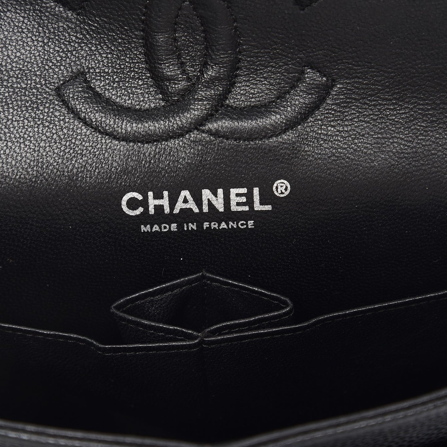 Caviar Quilted Small Double Flap Black