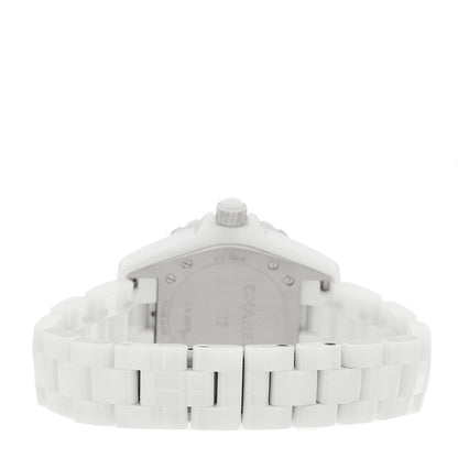 Chanel Stainless Steel Ceramic Diamond Dial 33mm J12 Quartz Watch White 3 of 4