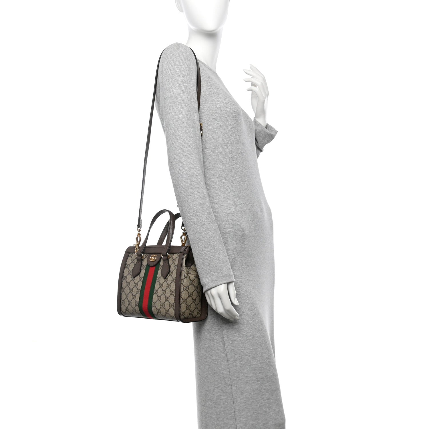 Gucci GG Supreme Monogram Small Ophidia Tote Bag Brown 2 of 13