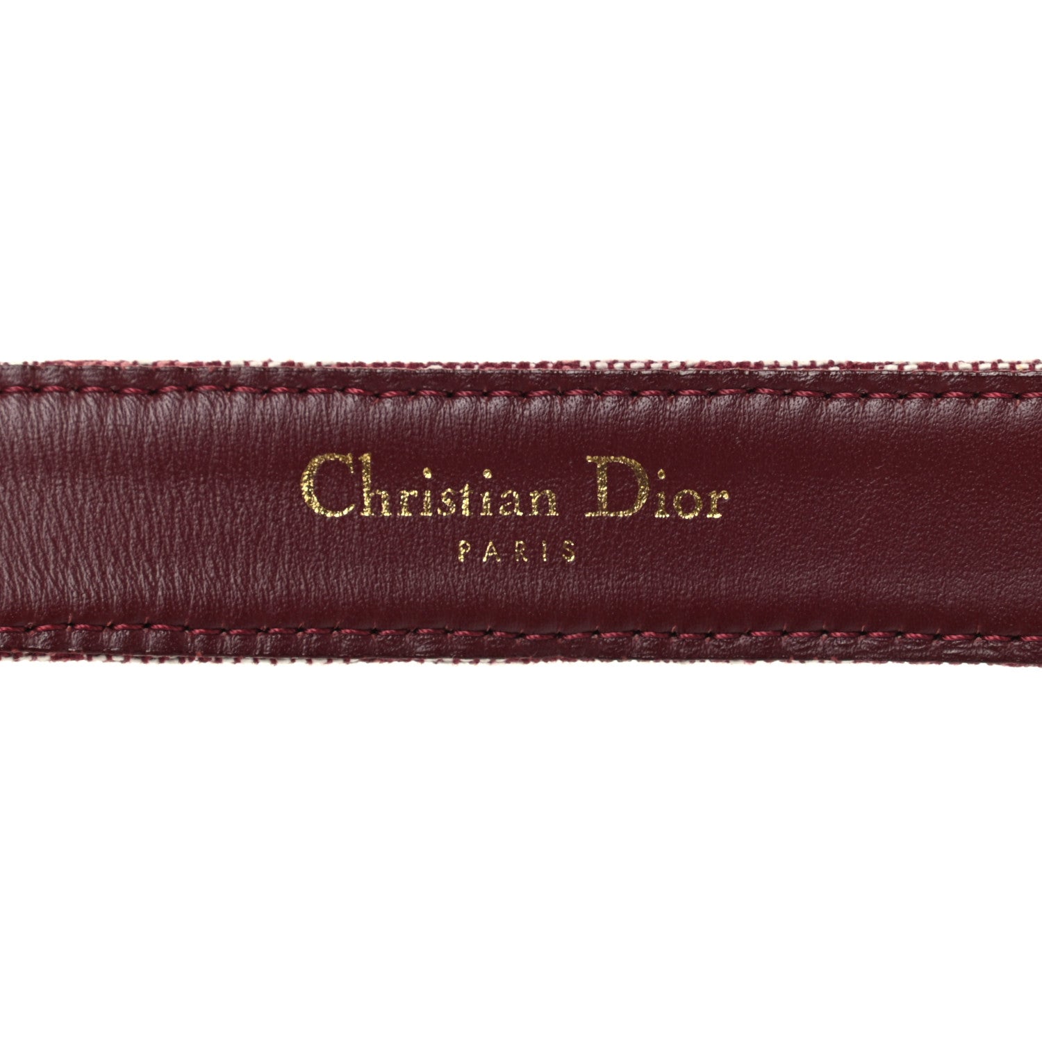 Christian Dior Monogram CD Belt 80 Burgundy 4 of 5