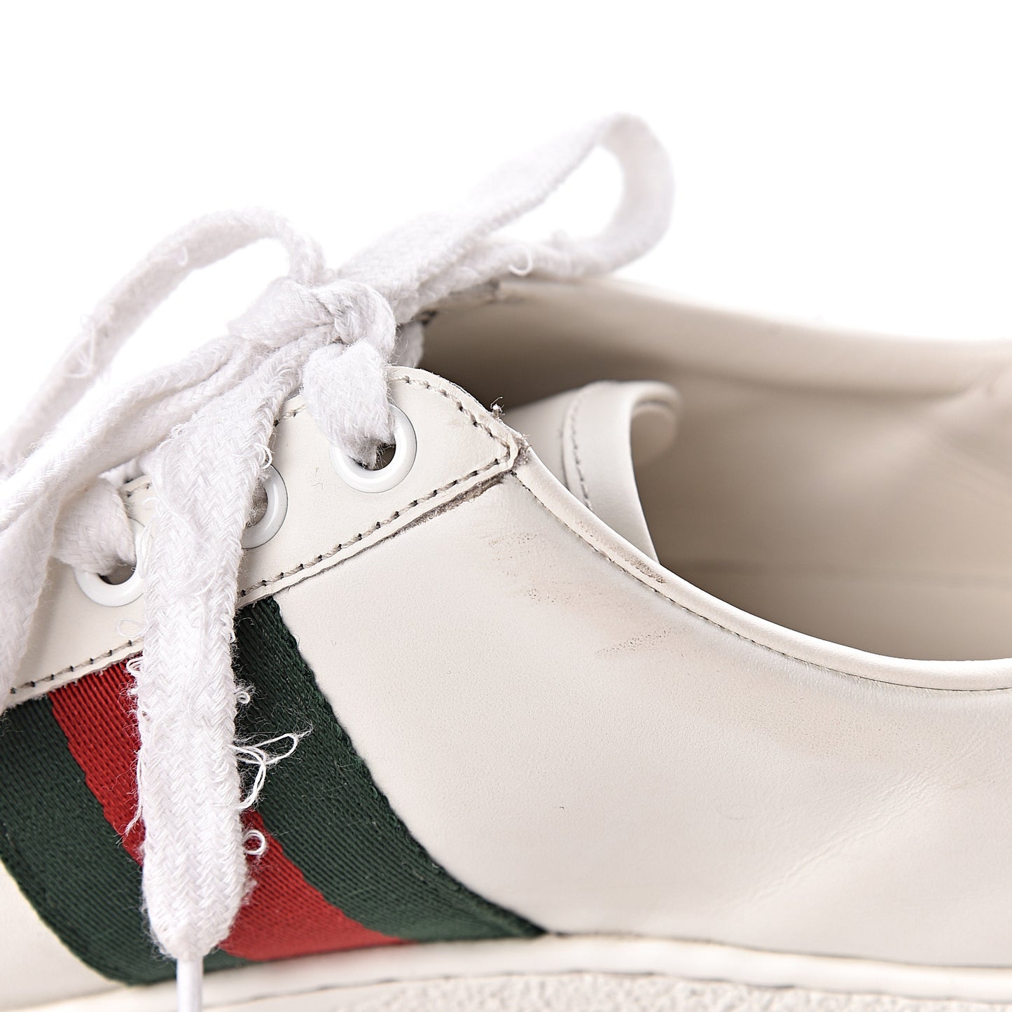 Calfskin Web Studded Womens Arrow Ace Sneakers 35.5 White