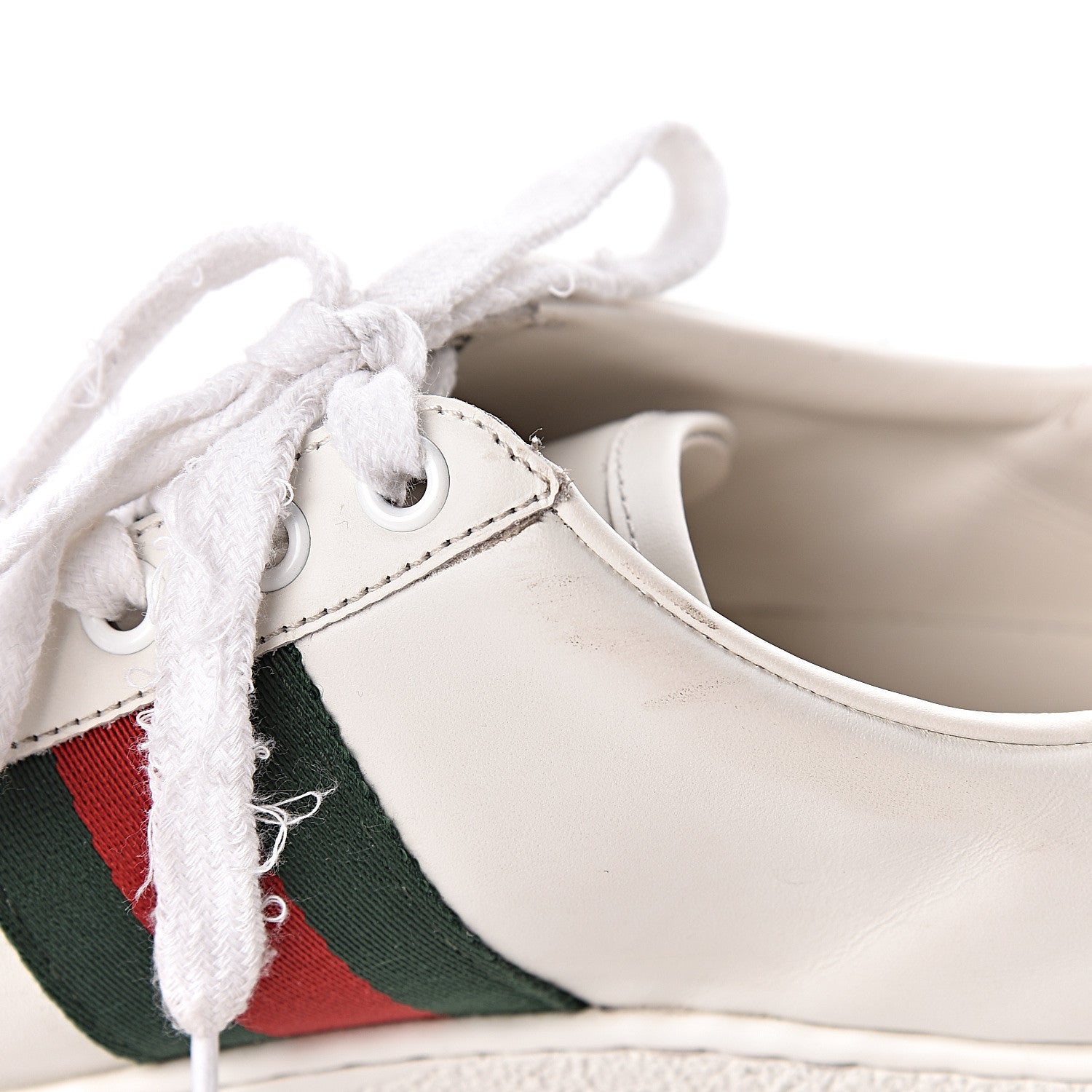 Gucci Calfskin Web Studded Womens Arrow Ace Sneakers 35.5 White 13 of 17