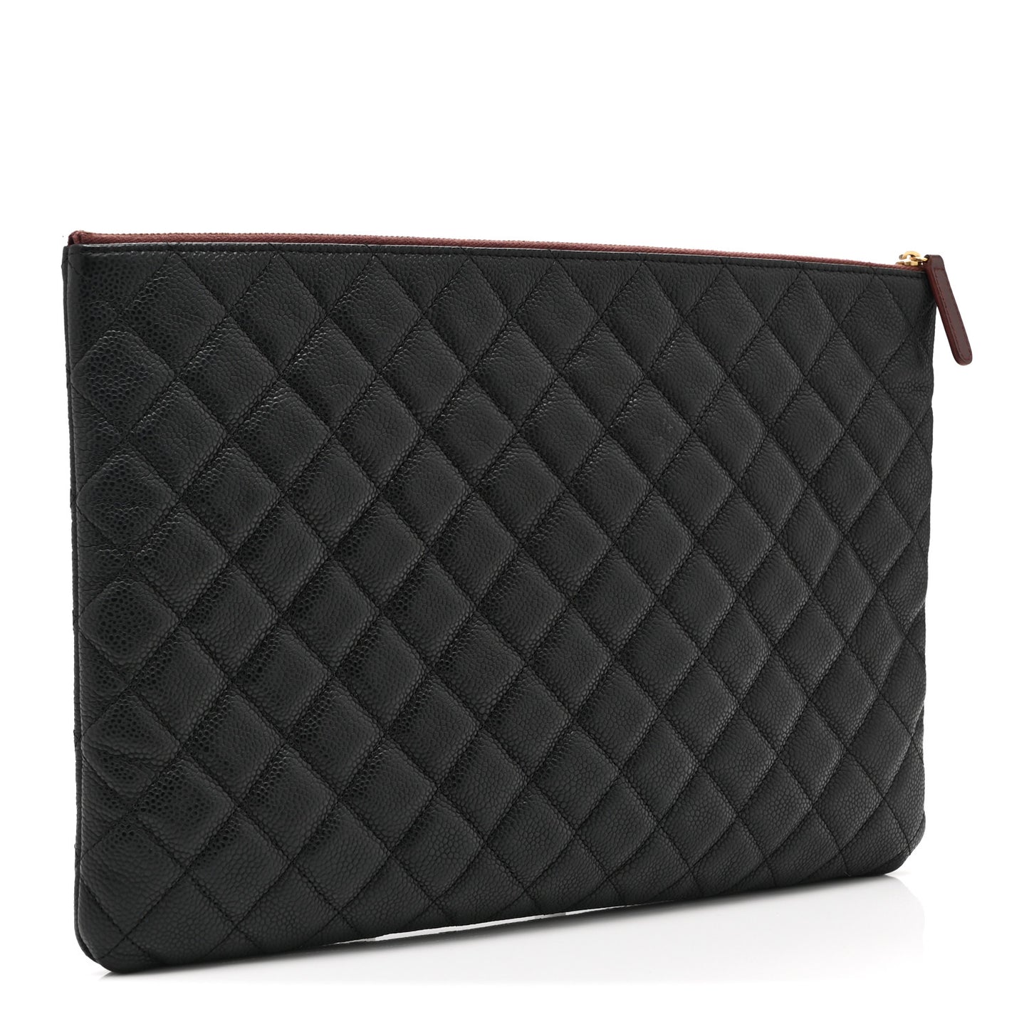 Caviar Quilted Large Cosmetic Case Black