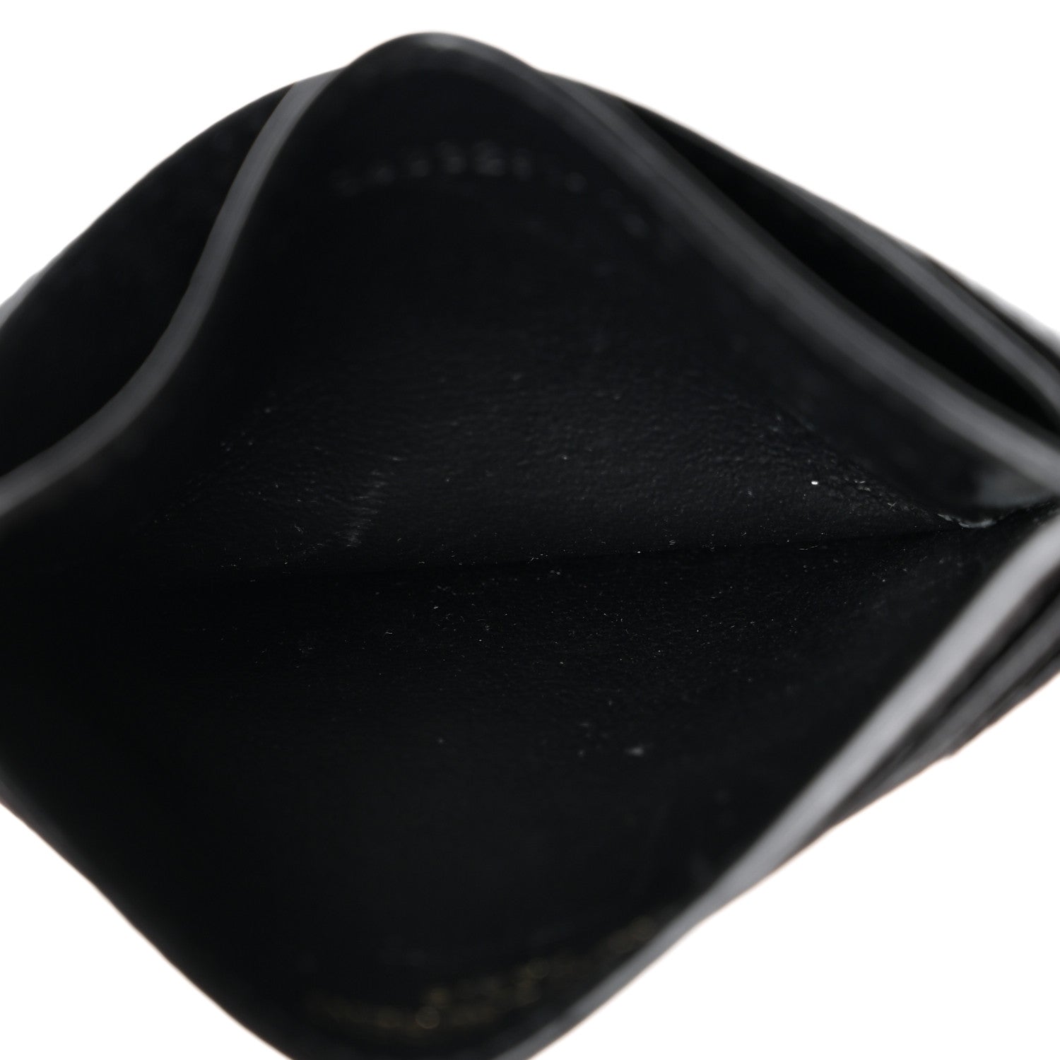 Saint Laurent Grain De Poudre Matelasse Chevron Monogram Credit Card Case Black 5 of 9