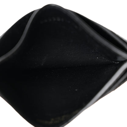 Saint Laurent Grain De Poudre Matelasse Chevron Monogram Credit Card Case Black 5 of 9
