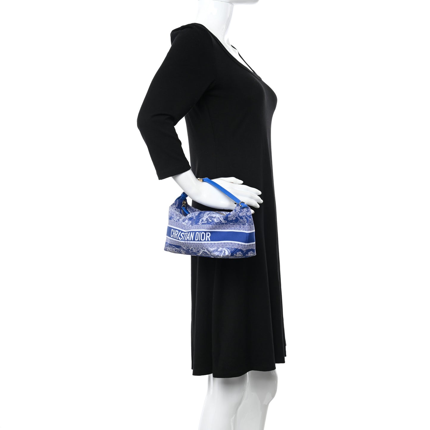 Technical Fabric Toile De Jouy DiorTravel Nomad Pouch Fluorescent Blue
