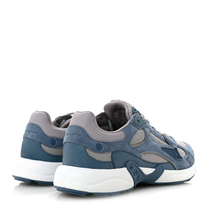 Louis Vuitton Calfskin Suede Womens LV Olympia Sneakers 38 Blue 5 of 10