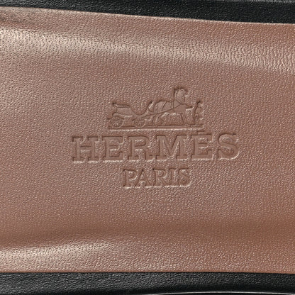 Hermes Box Calfskin Oran Sandals 39 Black 8 of 8