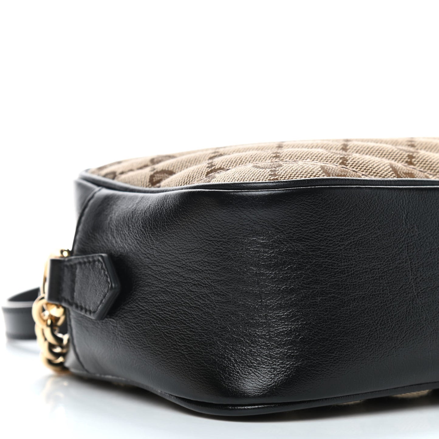 Monogram Matelasse Diagonal Small GG Marmont Chain Shoulder Bag Beige Black