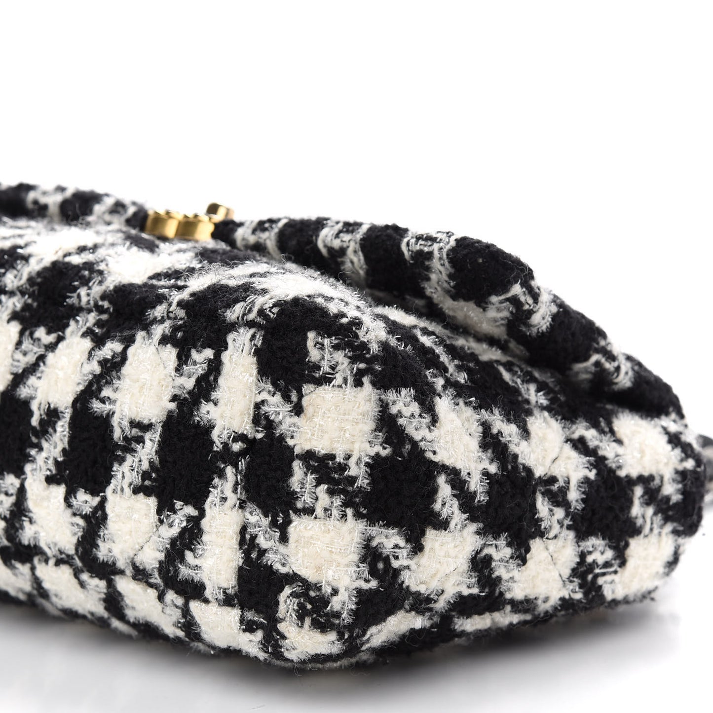 Tweed Quilted Large Chanel 19 Flap Black Ecru White