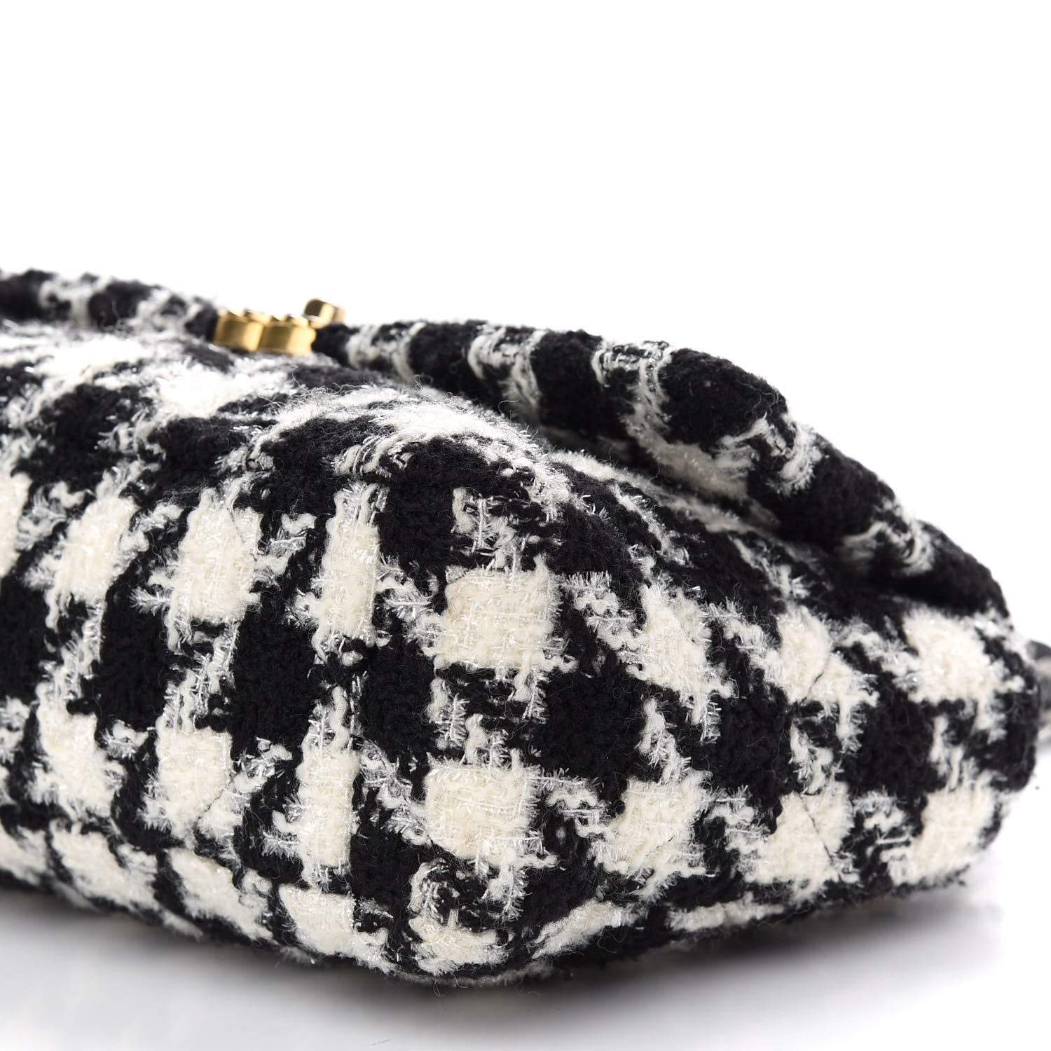 Chanel Tweed Quilted Large Chanel 19 Flap Black Ecru White 9 of 9