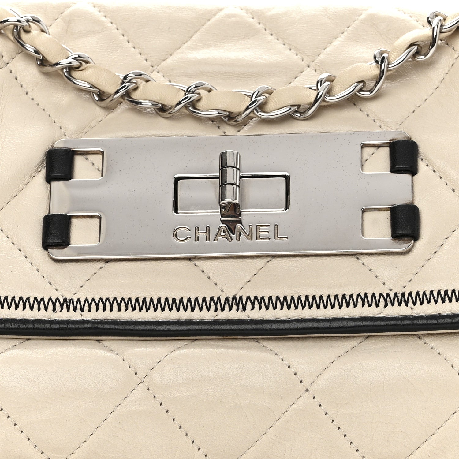 Chanel Lambskin East West Mademoiselle Flap Ivory 8 of 22