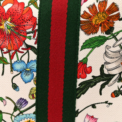 Gucci Canvas Flora Large Rajah Chain Tote White Multicolor Fuxia Fluo 16 of 16