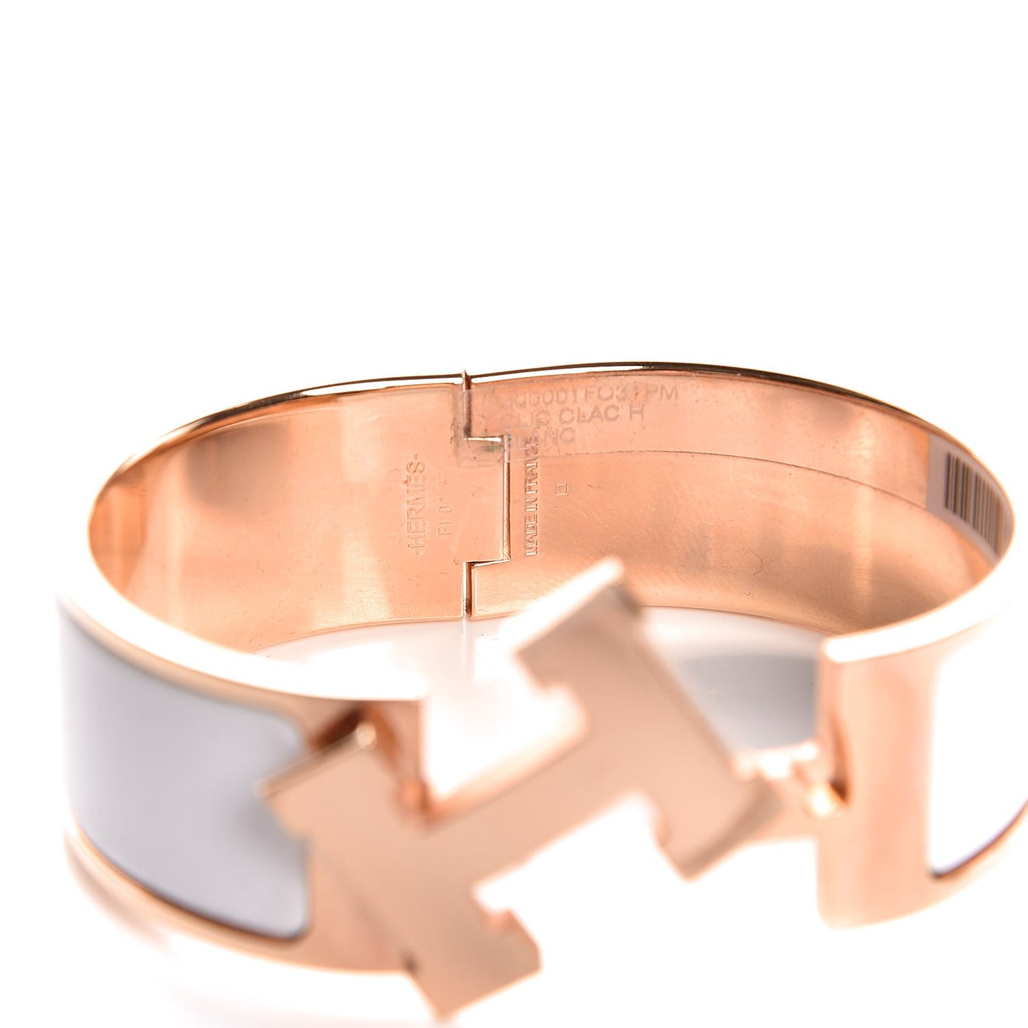 Enamel Wide Clic Clac H Bracelet PM White