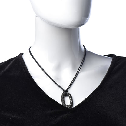 David Yurman Sterling Silver Diamond Midnight Melange Oval Pendant Necklace 2 of 6