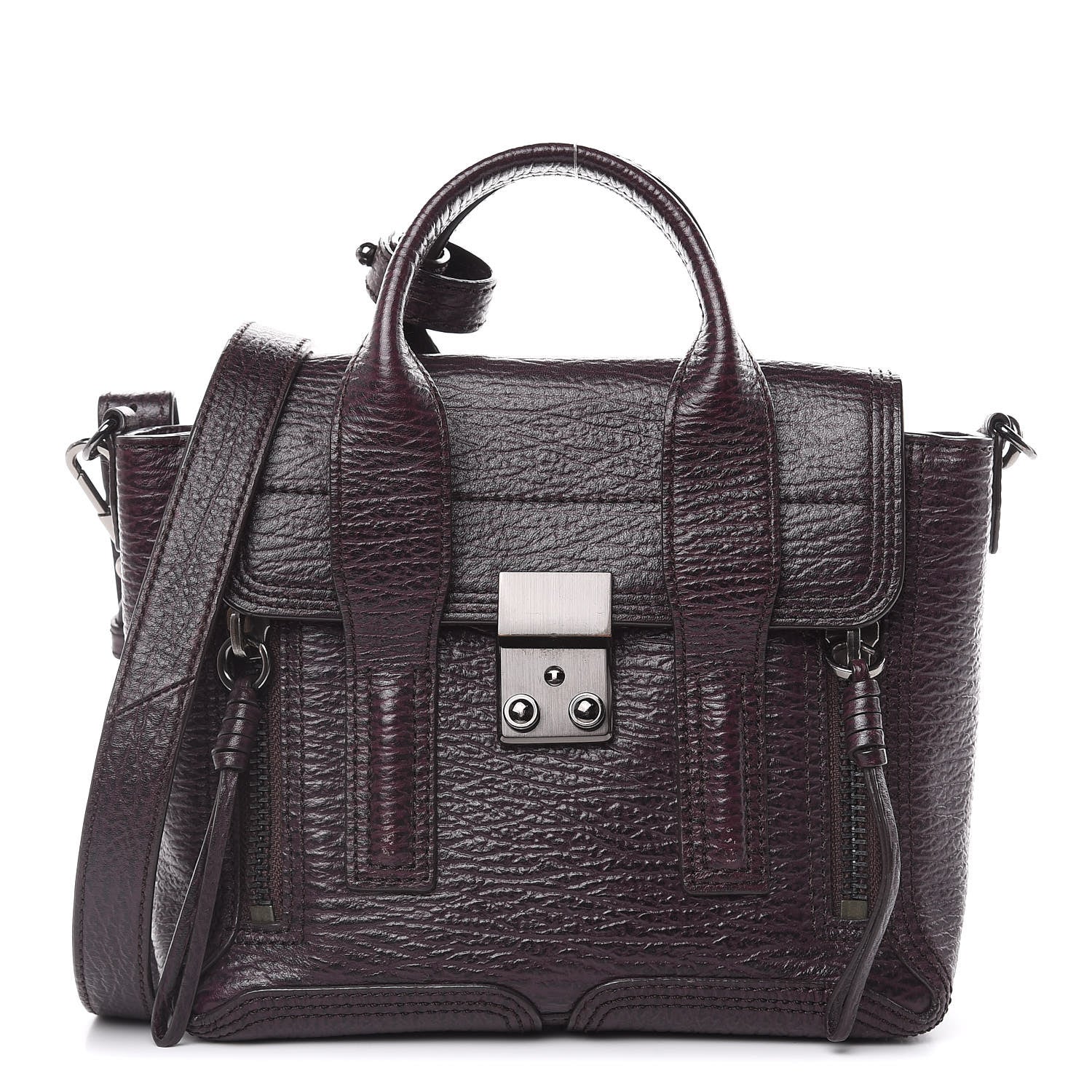 3.1 Phillip Lim 3.1 Textured Calfskin Mini Pashli Satchel African Violet 1 of 13