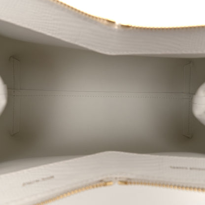 Mansur Gavriel Calfskin Lizard Embossed M Frame Bag White 7 of 12