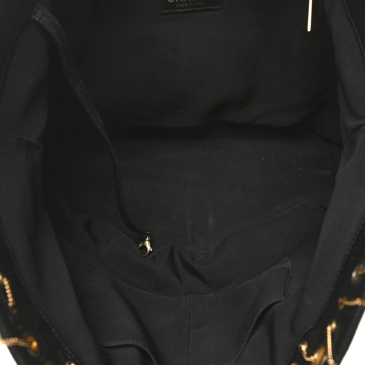 Caviar Quilted Grommet Embellished Piercing Chic Tote Bag Black