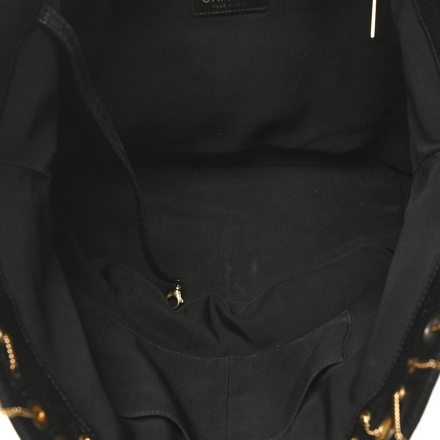 Chanel Caviar Quilted Grommet Embellished Piercing Chic Tote Bag Black 5 of 11