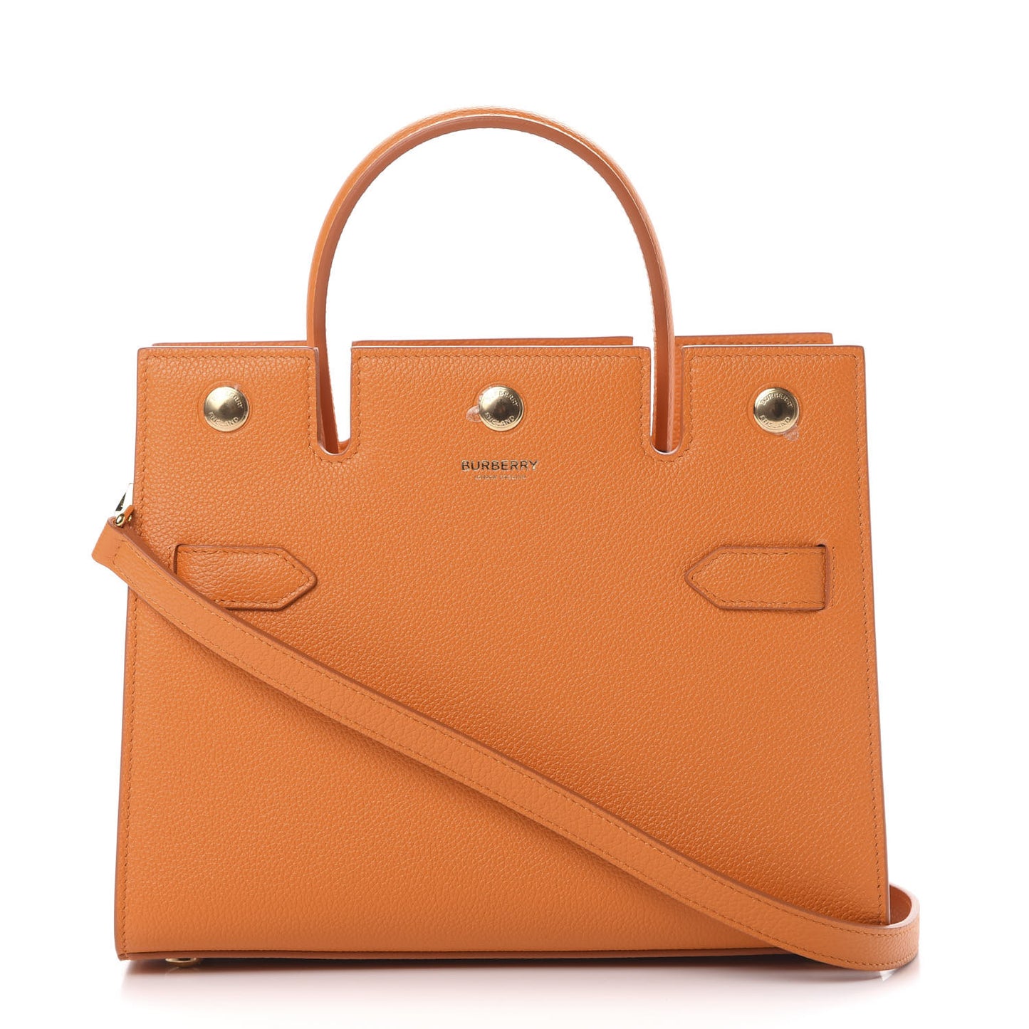 Grainy Calfskin Mini Title Bag Orange