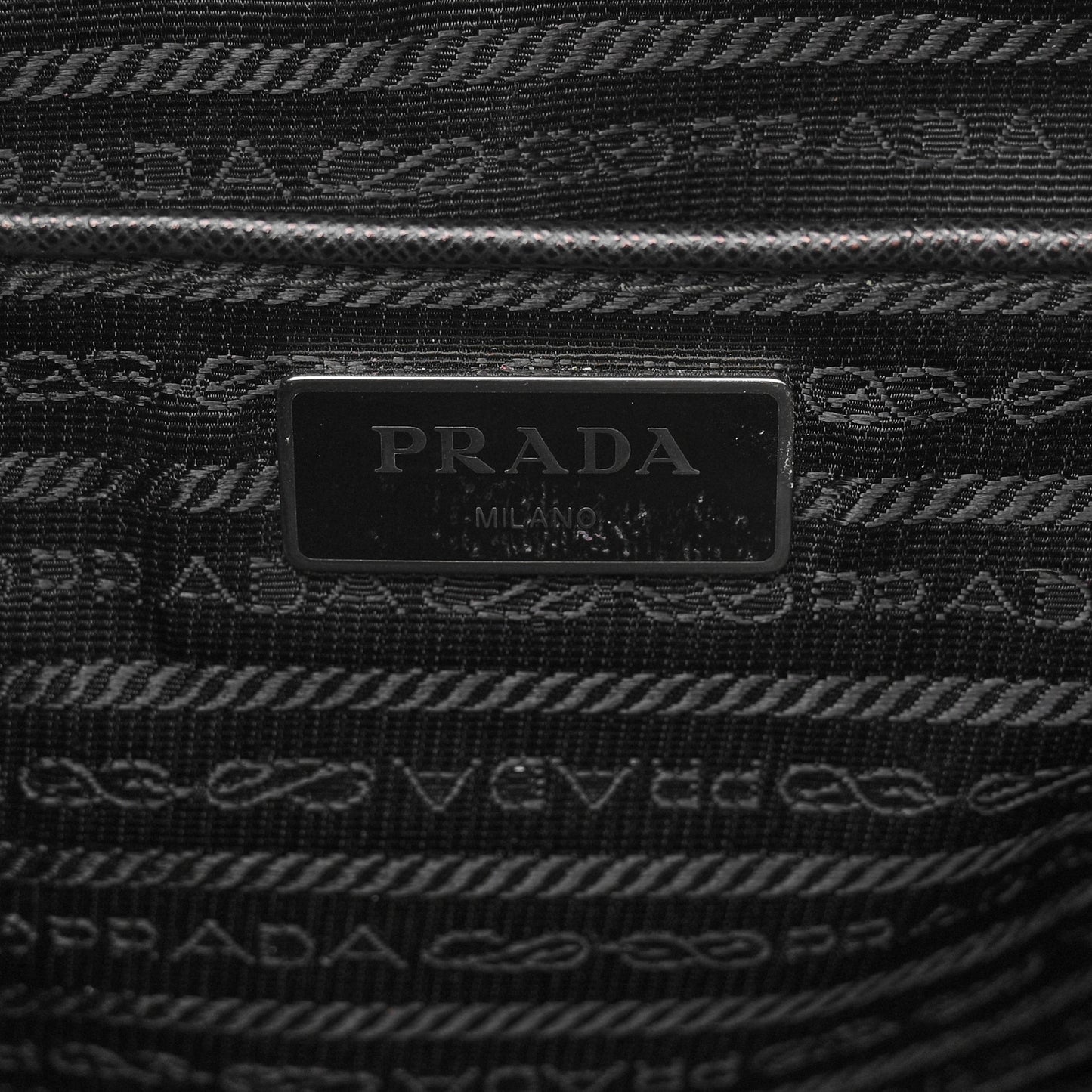 Re-Nylon Vela Saffiano Pocket Double Zip Messenger Bag Black