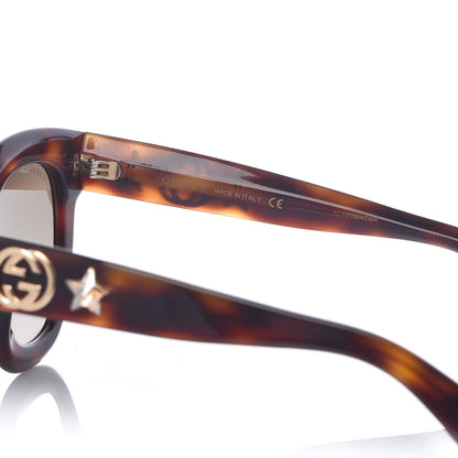 Gucci Round Frame Star Sunglasses GG0208S Tortoise 6 of 7