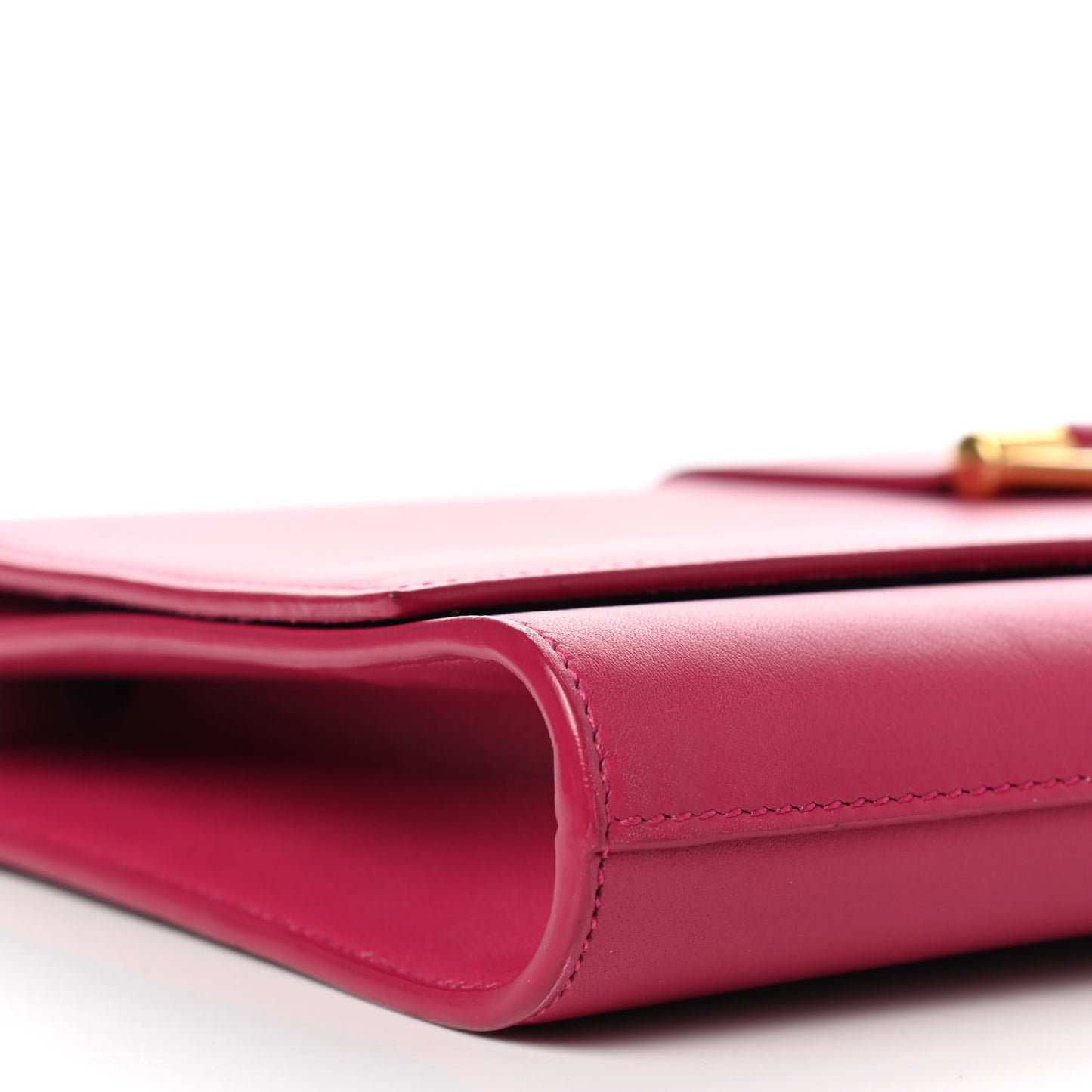Calfskin Classic Y Ligne Clutch Fuchsia