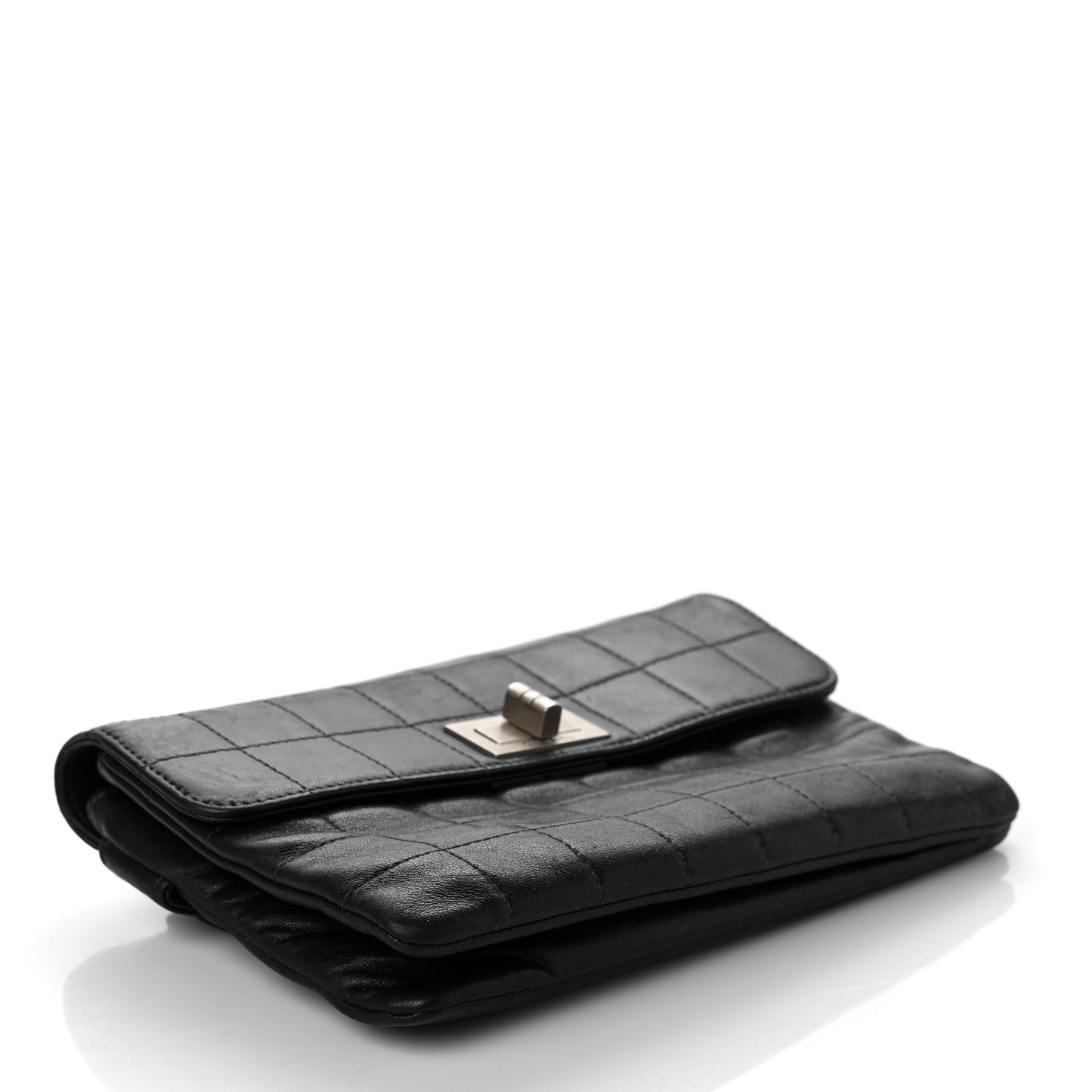 Lambskin Chocolate Bar Reissue Clutch Black