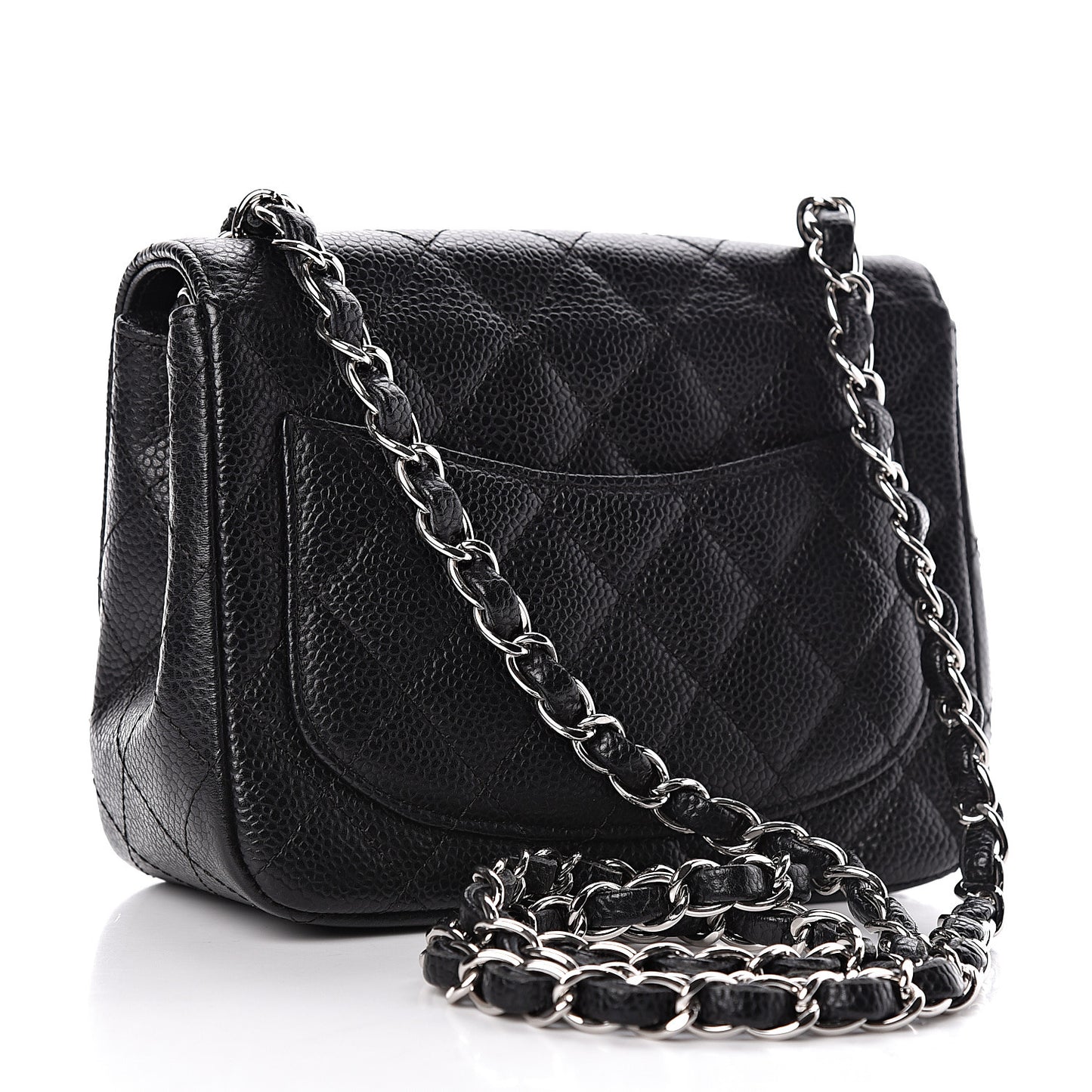 Caviar Quilted Mini Square Flap Black
