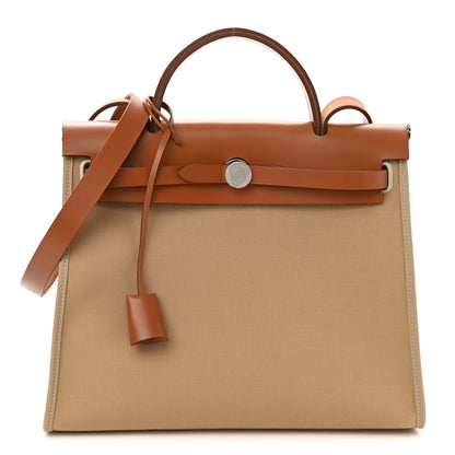 Hermes Vache Hunter Toile Herbag Zip 31 PM Trench Beton 4 of 13