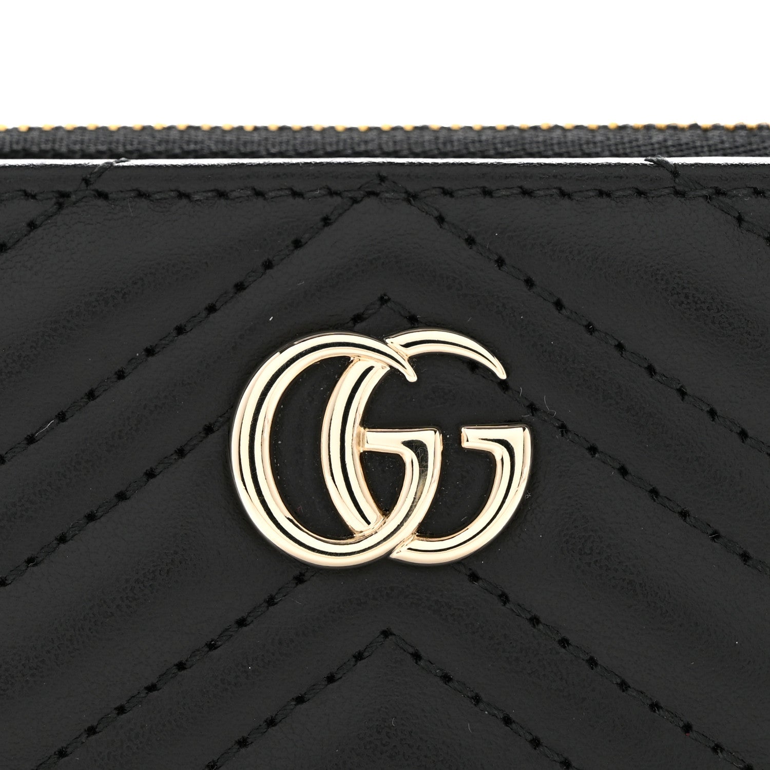 Gucci Calfskin Matelasse GG Marmont Compact Wallet Black 1905055