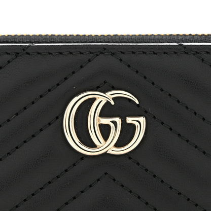 Gucci Calfskin Matelasse GG Marmont Compact Wallet Black 9 of 10