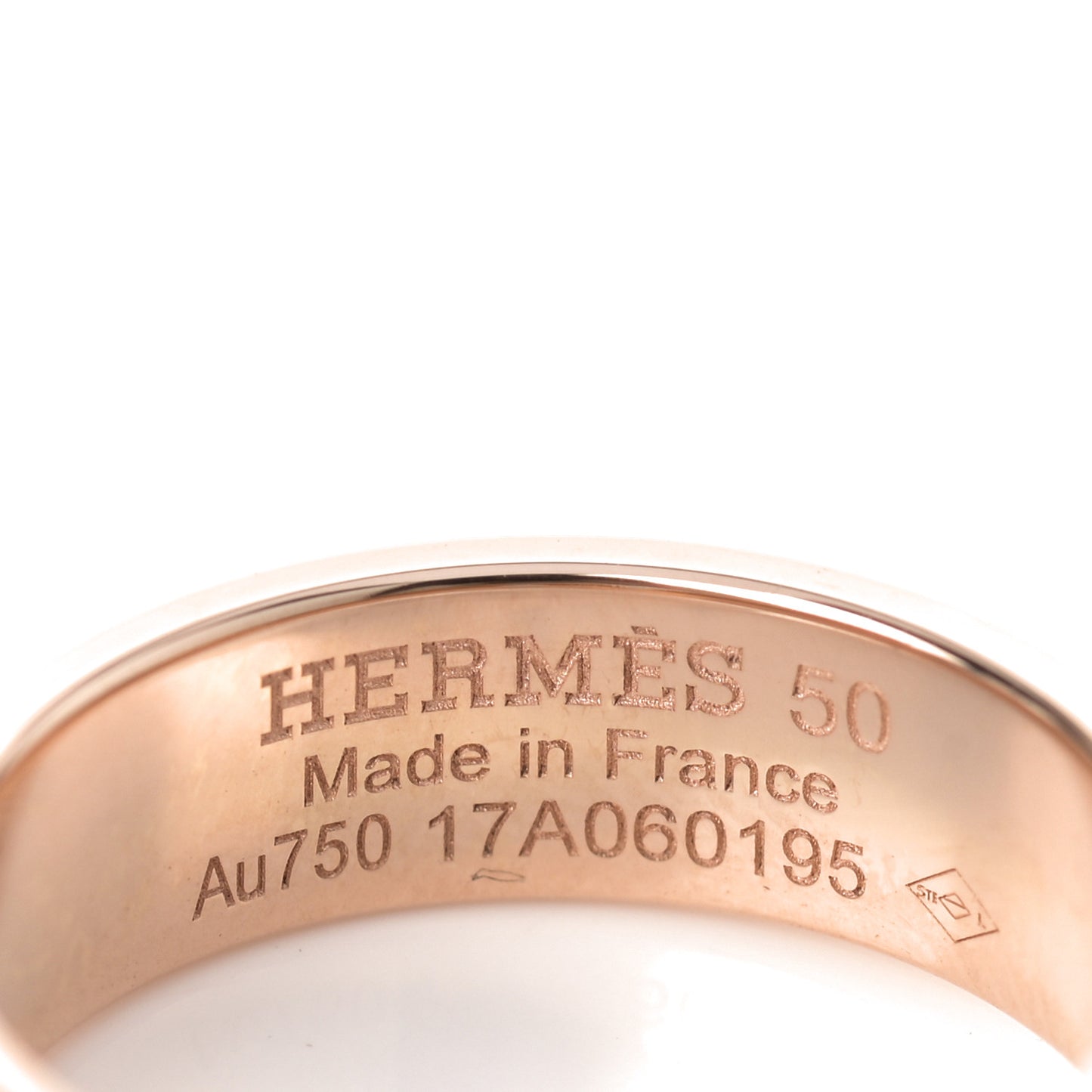 18K Rose Gold Diamond PM H D'Ancre Ring 50 5.25