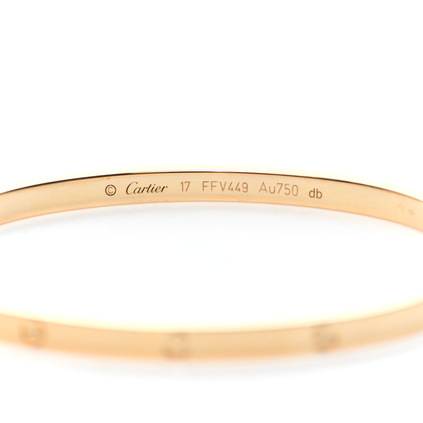18K Yellow Gold Small LOVE Bracelet 17