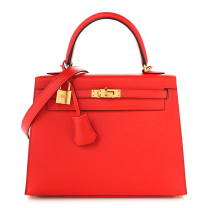 Hermes Epsom Kelly Sellier 25 Rouge De Coeur 1 of 10