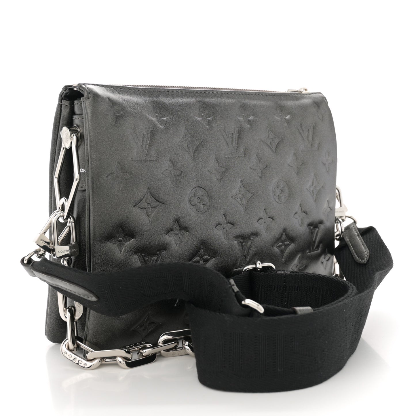 Lambskin Embossed Monogram Coussin PM Anthracite