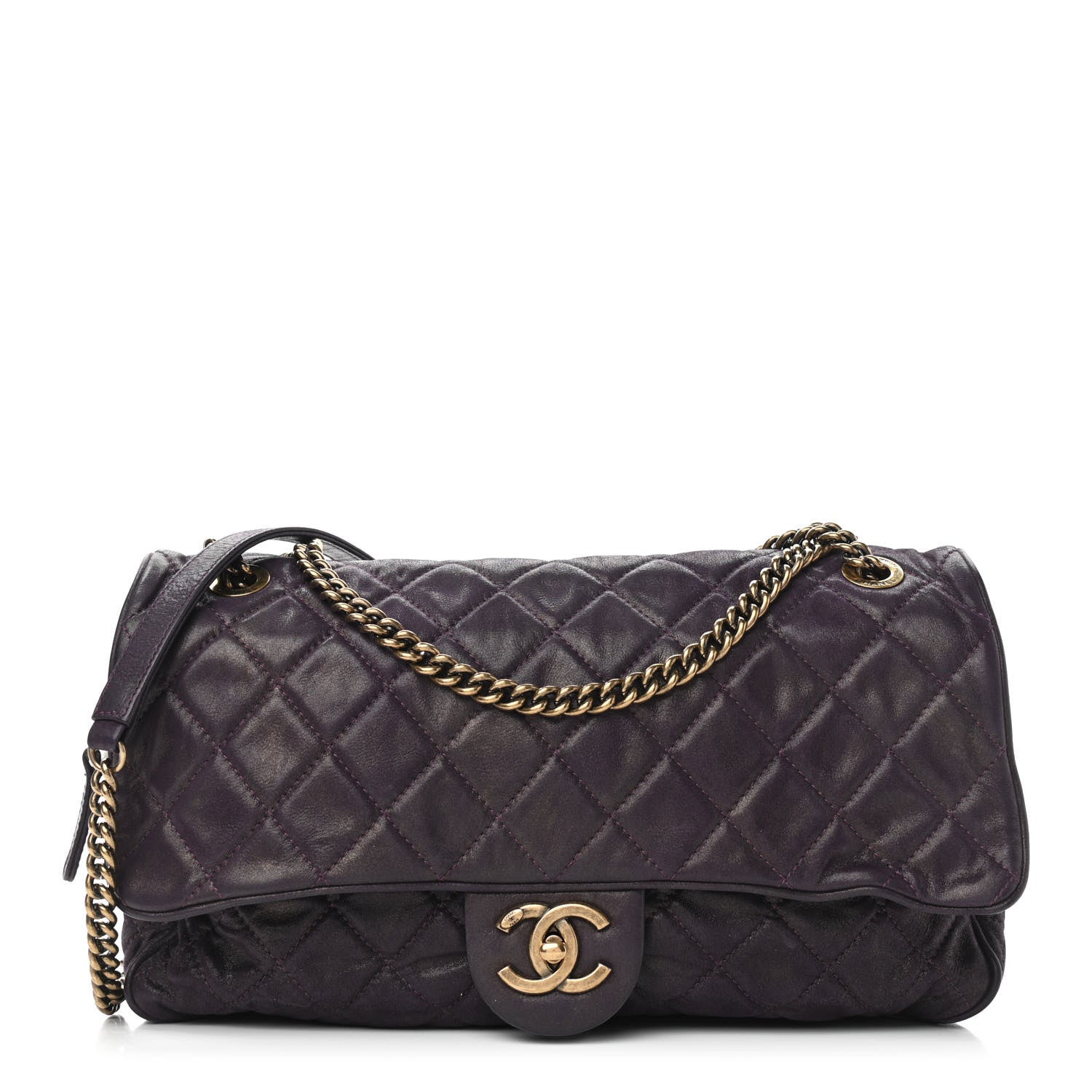 Chanel Iridescent Calfskin Quilted Large Shiva Flap Purple 1 of 11