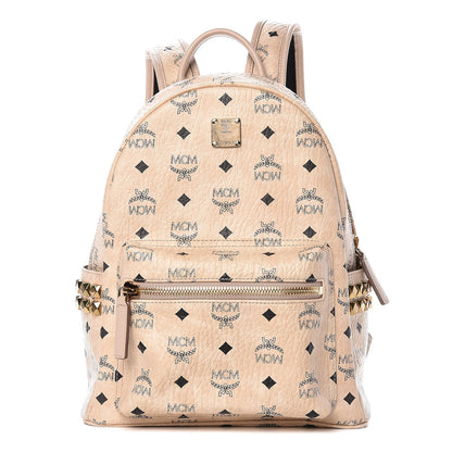 MCM Visetos Small Side Stud Stark Backpack Beige 1 of 10