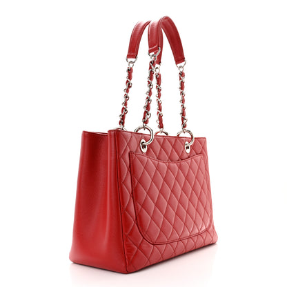 Chanel Caviar Quilted Grand Shopping Tote GST Red 3 of 11
