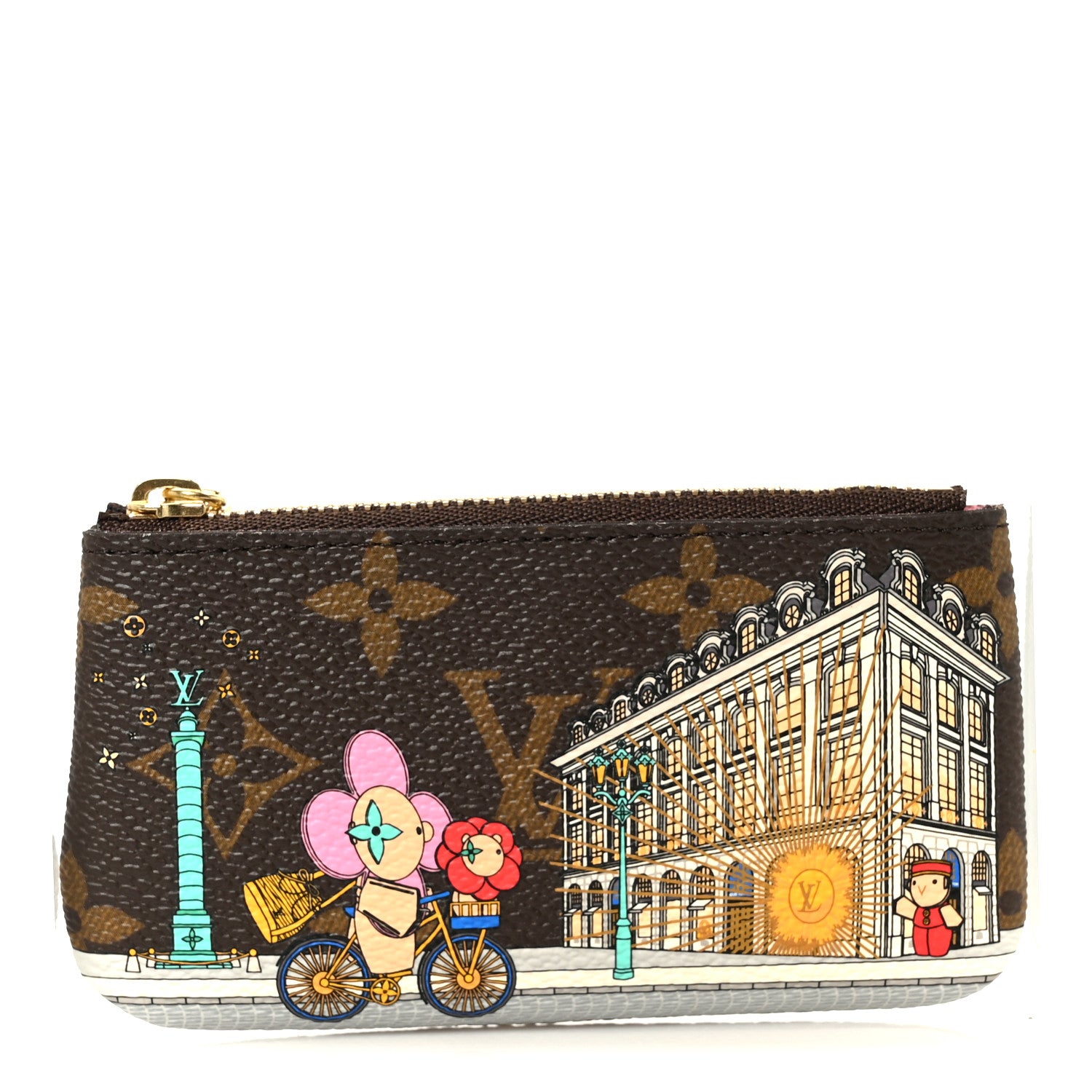 Louis Vuitton Monogram 2022 Christmas Animation Paris Key Pouch Pink 1 of 8